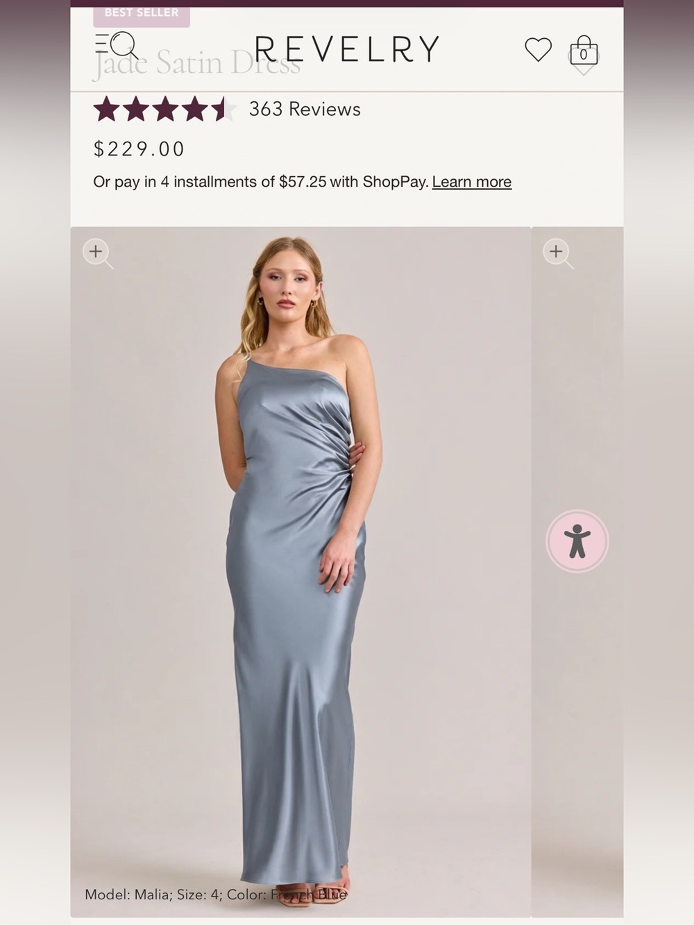 Revelry Jade Satin Dress - French Blue